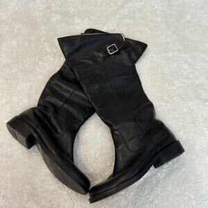 Coach Women's Joele Riding Boot Size 7.5 Tall Pull On Black Leather Classic